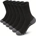 WESTMARE Men's Breathable Crew Socks One Size 6 Pairs - Black