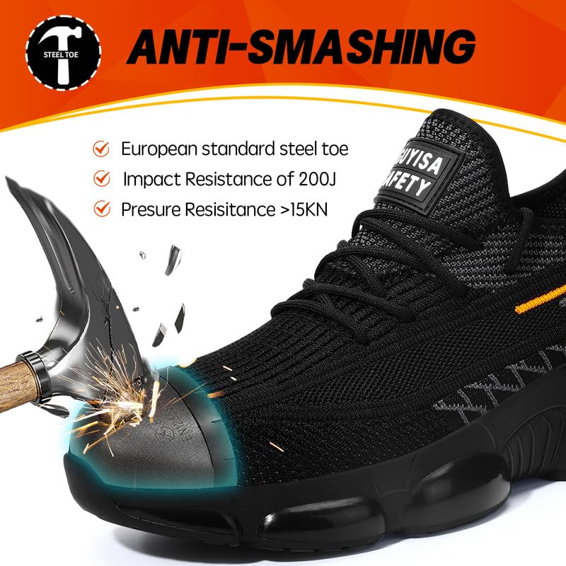 WESTMARE Truss Breathable Steel Toe Work Sneakers