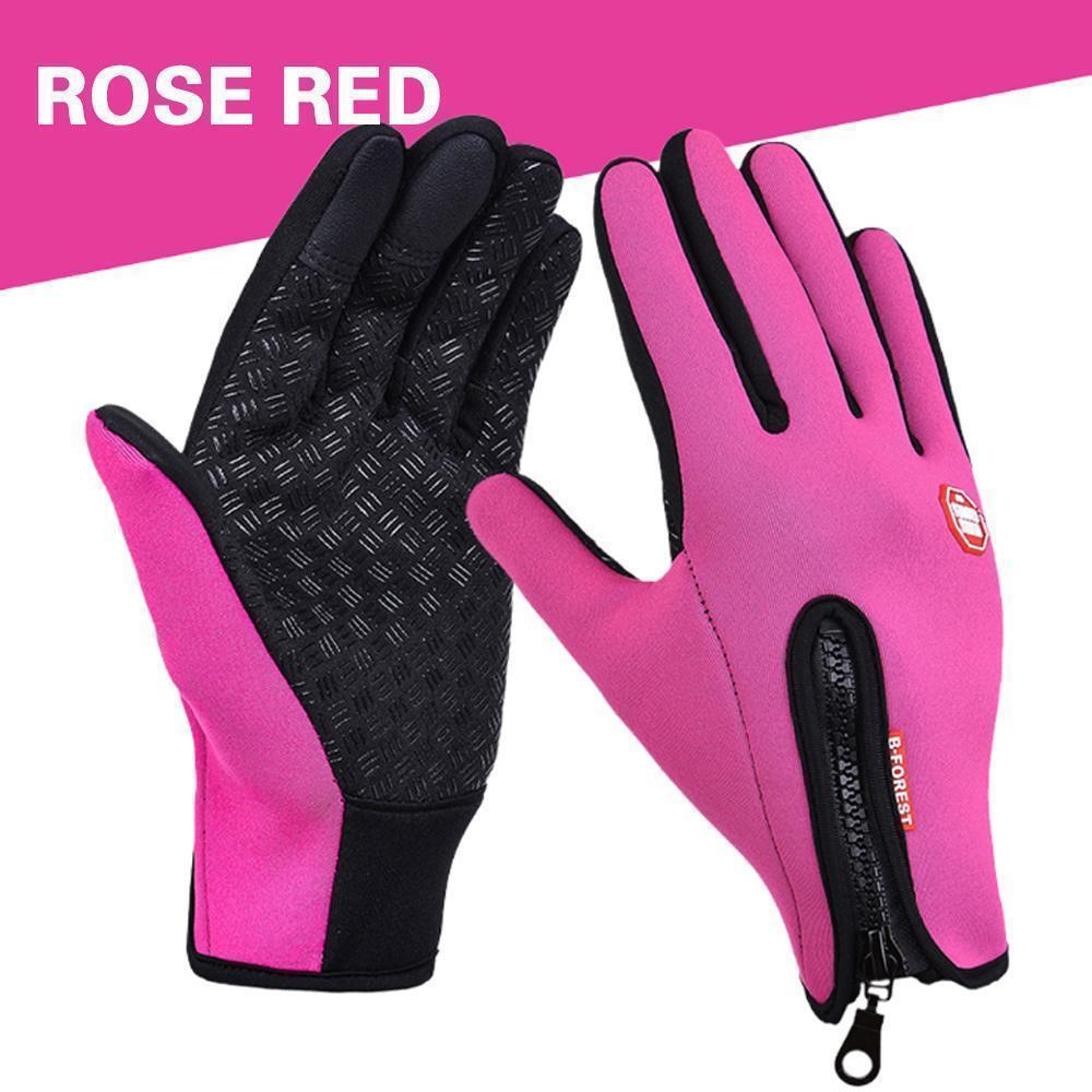 WESTMARE Touch Screen Windproof Thermal Gloves - Rose Red