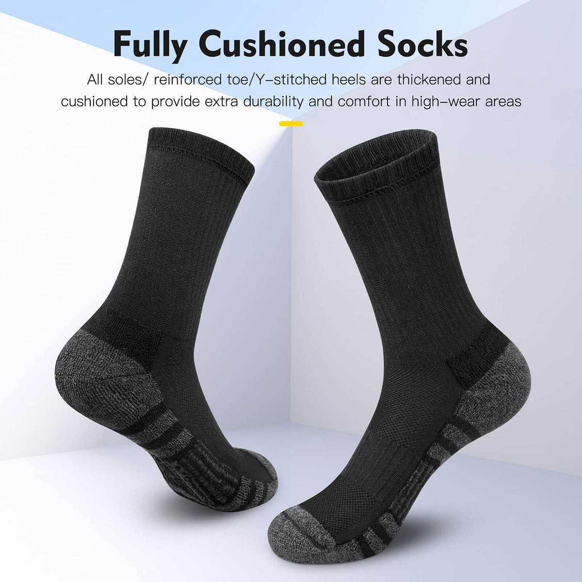WESTMARE Men's Breathable Crew Socks One Size 6 Pairs