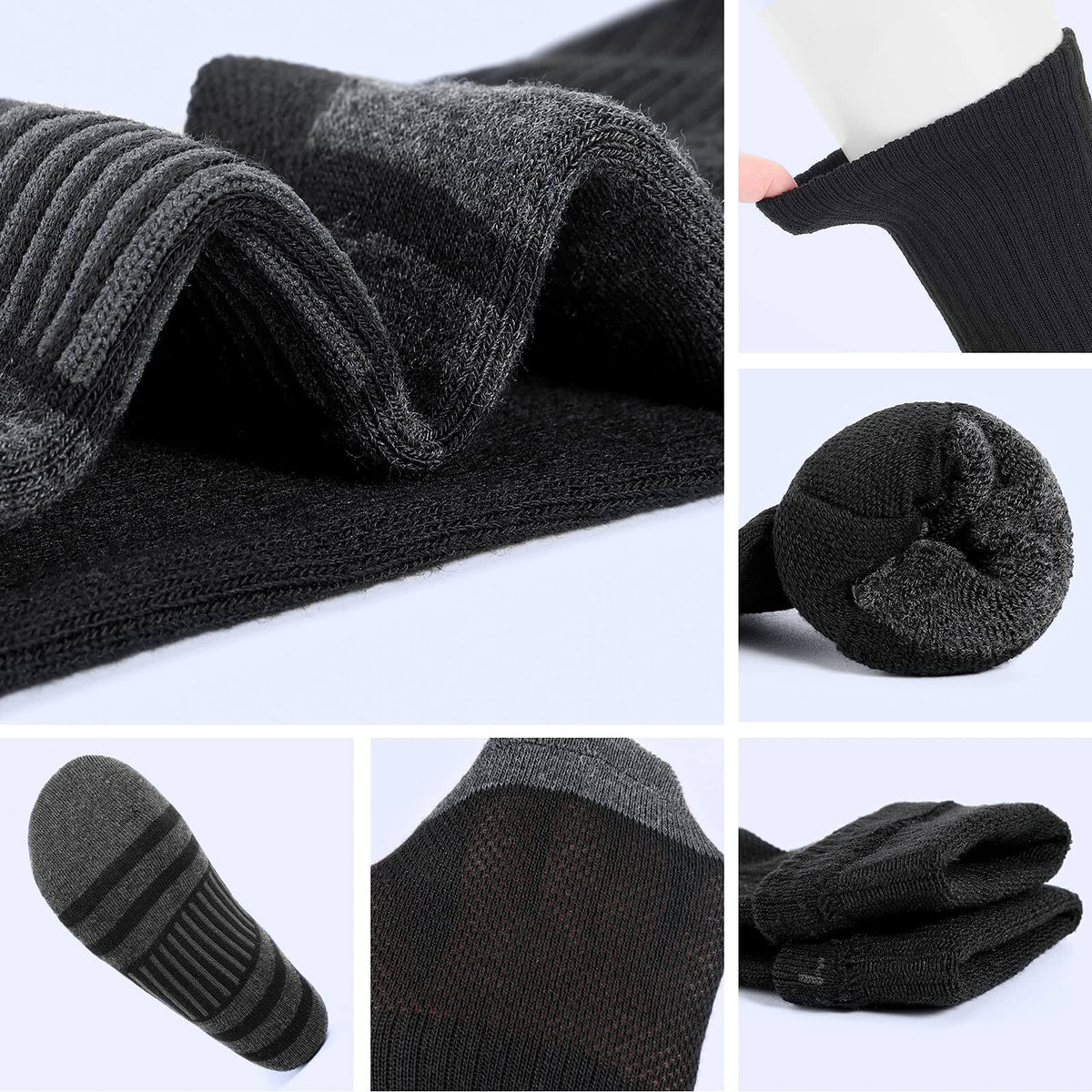 WESTMARE Men's Breathable Crew Socks One Size 6 Pairs