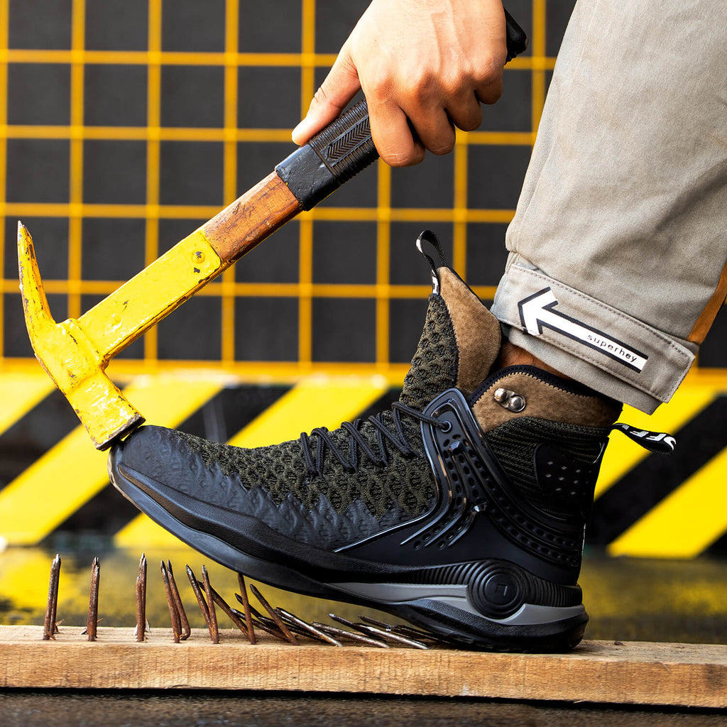 WESTMARE Strata 6" Lightweight Steel Toe Work Boots - Black