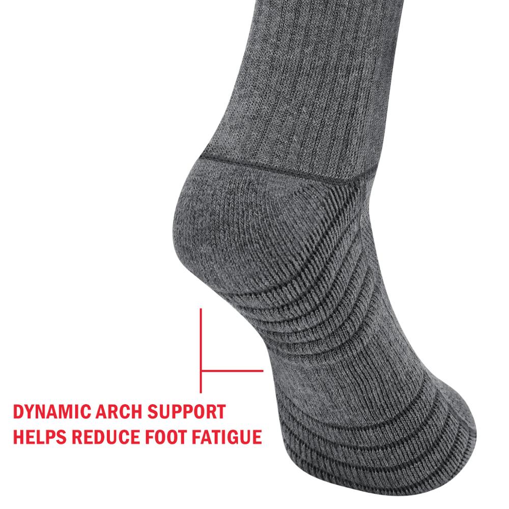 WESTMARE Athletic Cotton Crew Socks 5 Pairs - Gray