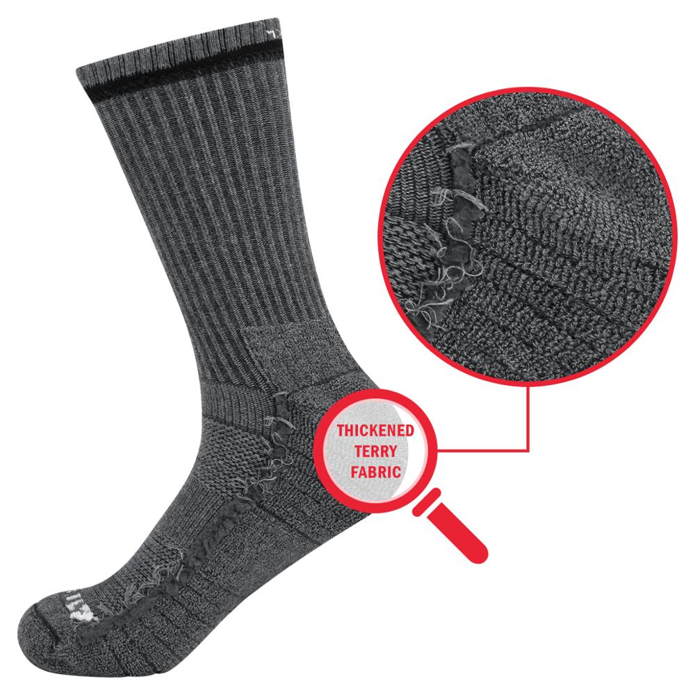 WESTMARE Athletic Cotton Crew Socks 5 Pairs - Gray