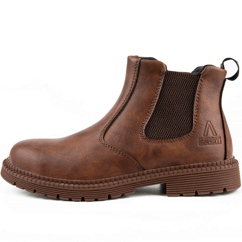 WESTMARE Anchor Steel Toe Chelsea Work Boots - Black