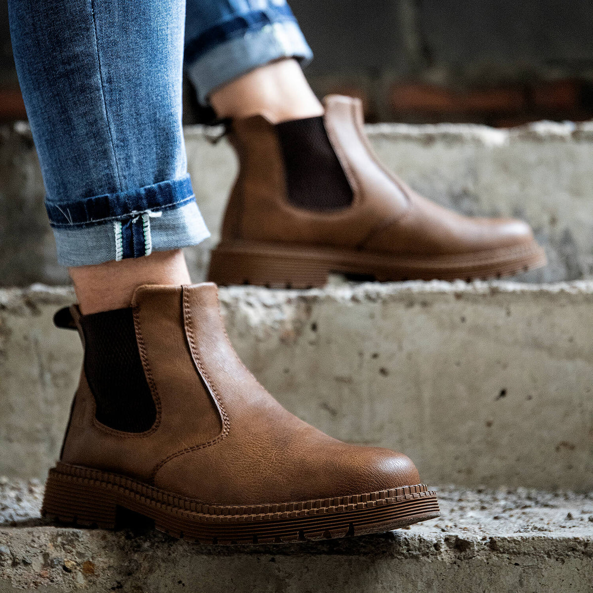 WESTMARE Anchor Steel Toe Chelsea Work Boots - Brown