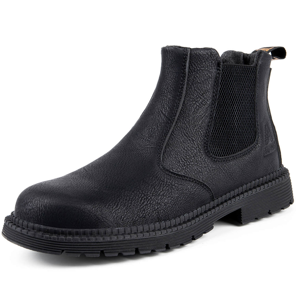 WESTMARE Anchor Steel Toe Chelsea Work Boots - Black
