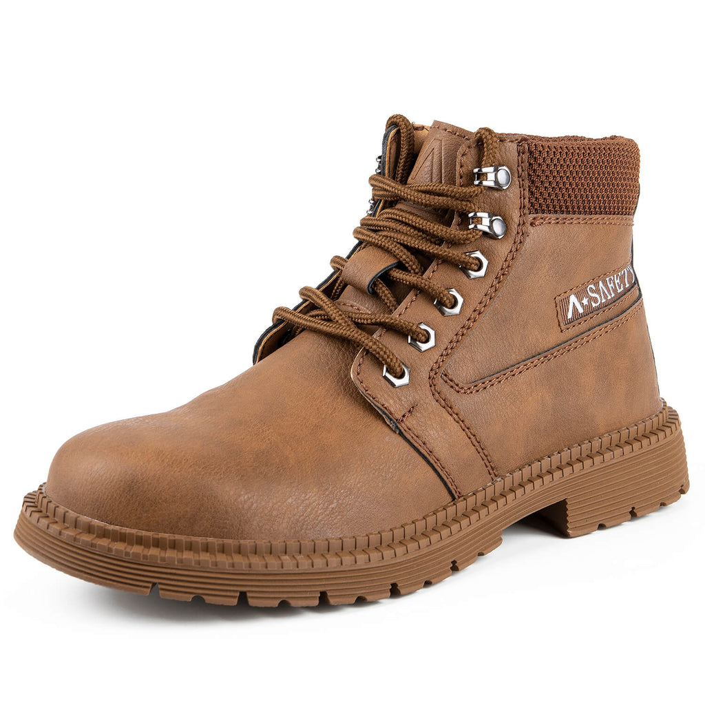 WESTMARE Non-Slip Waterproof Steel Toe Boots - Black