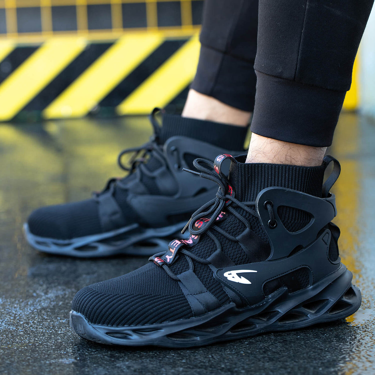 WESTMARE Pulse High-Top Steel Toe Work Sneakers - Black