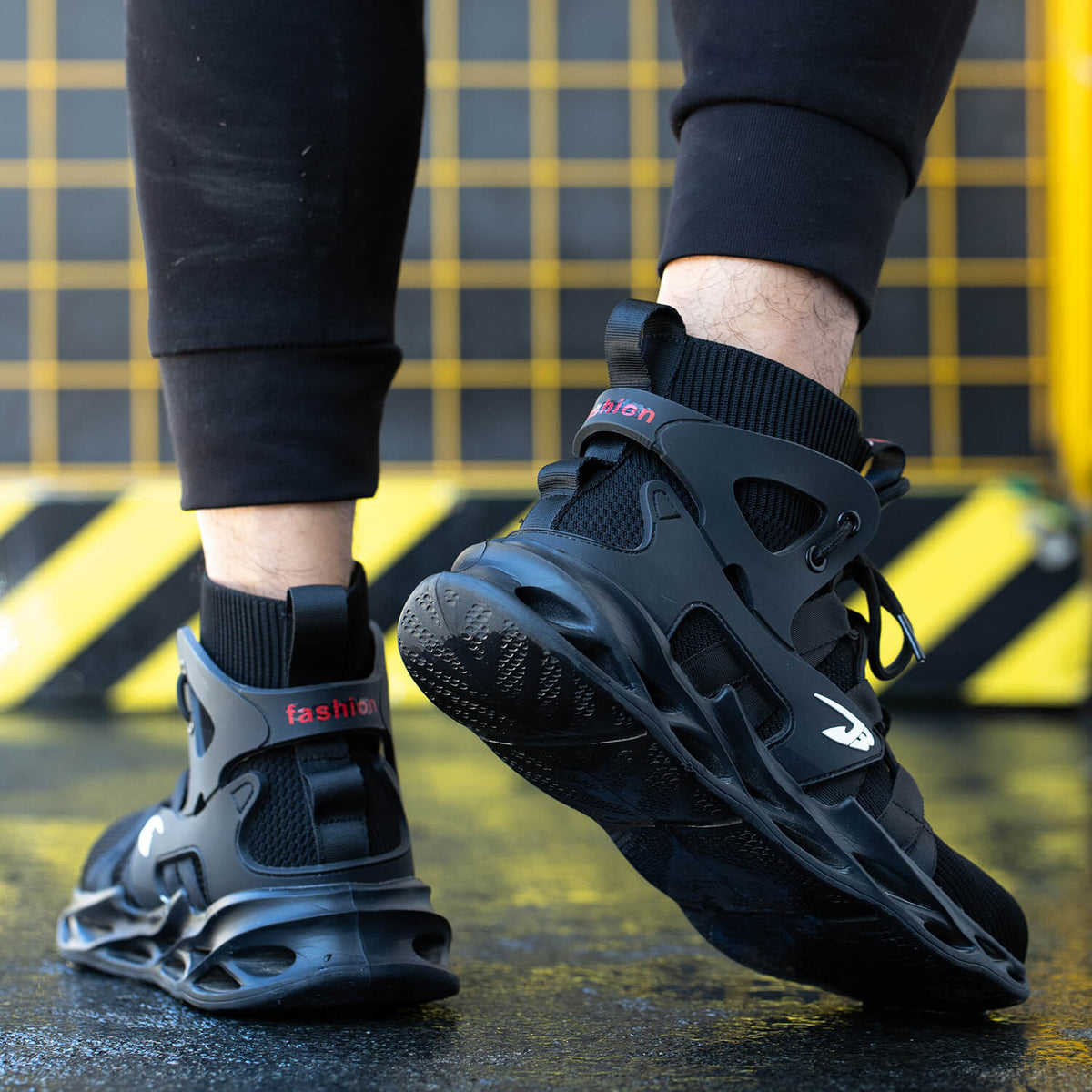 WESTMARE Pulse High-Top Steel Toe Work Sneakers - Black