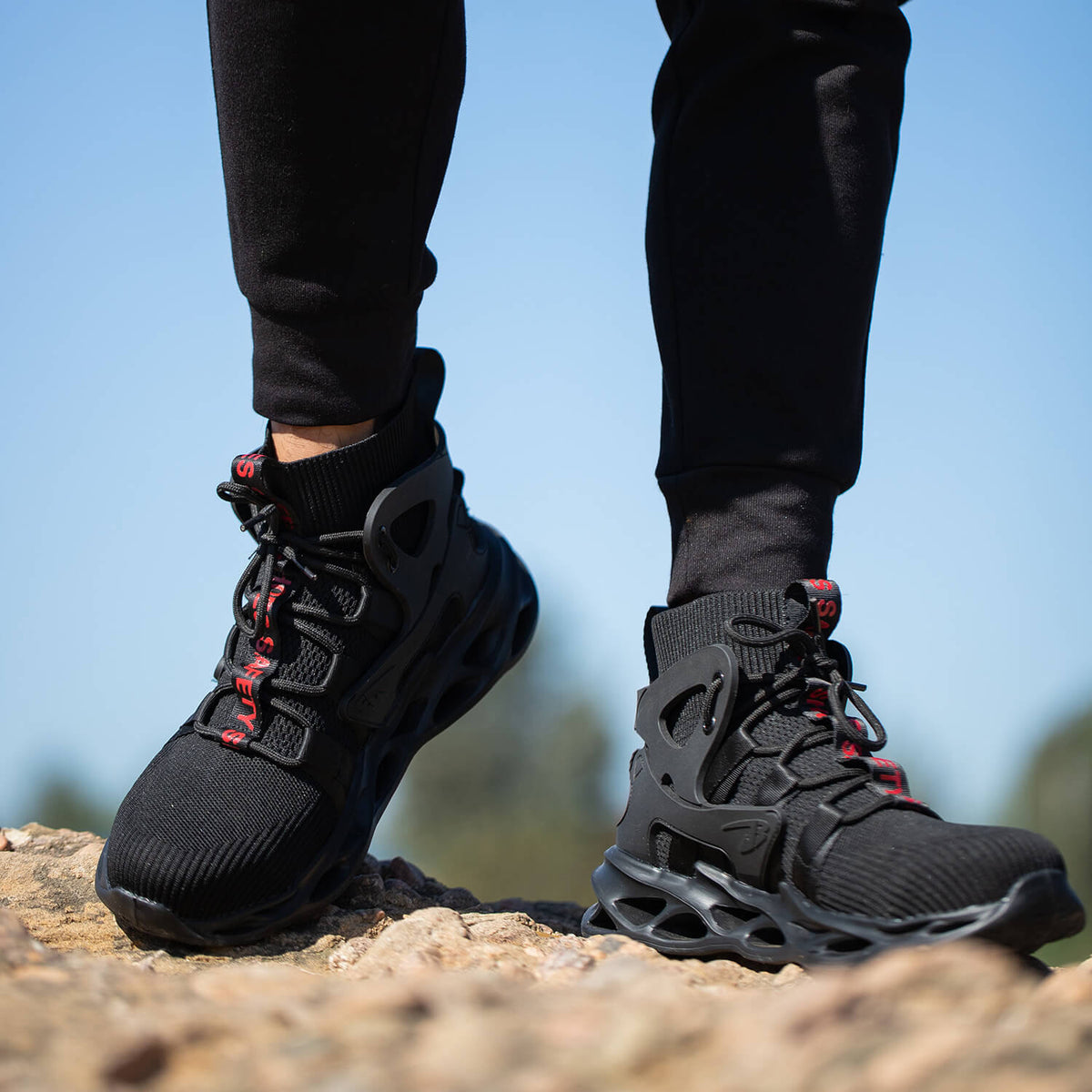 WESTMARE Pulse High-Top Steel Toe Work Sneakers - Black