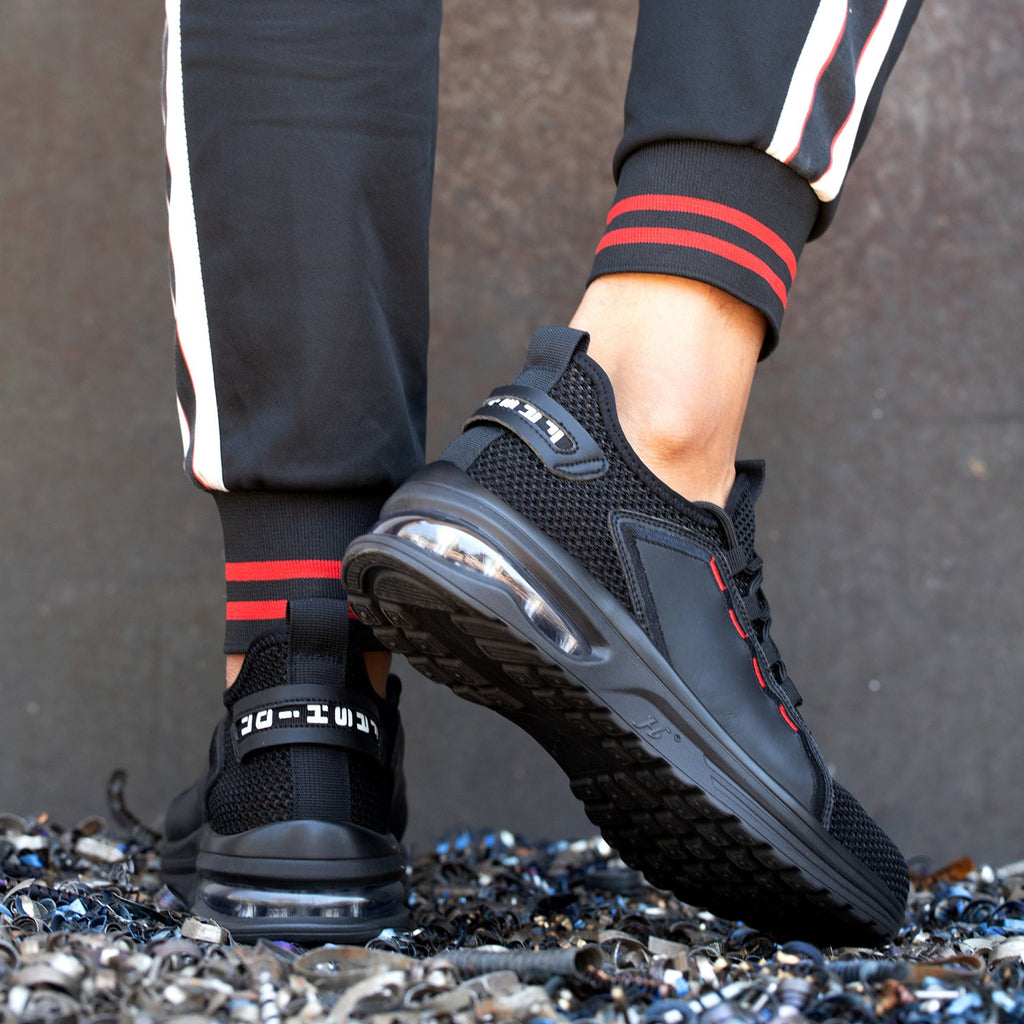 WESTMARE Ventra Breathable Steel Toe Work Sneakers - Black