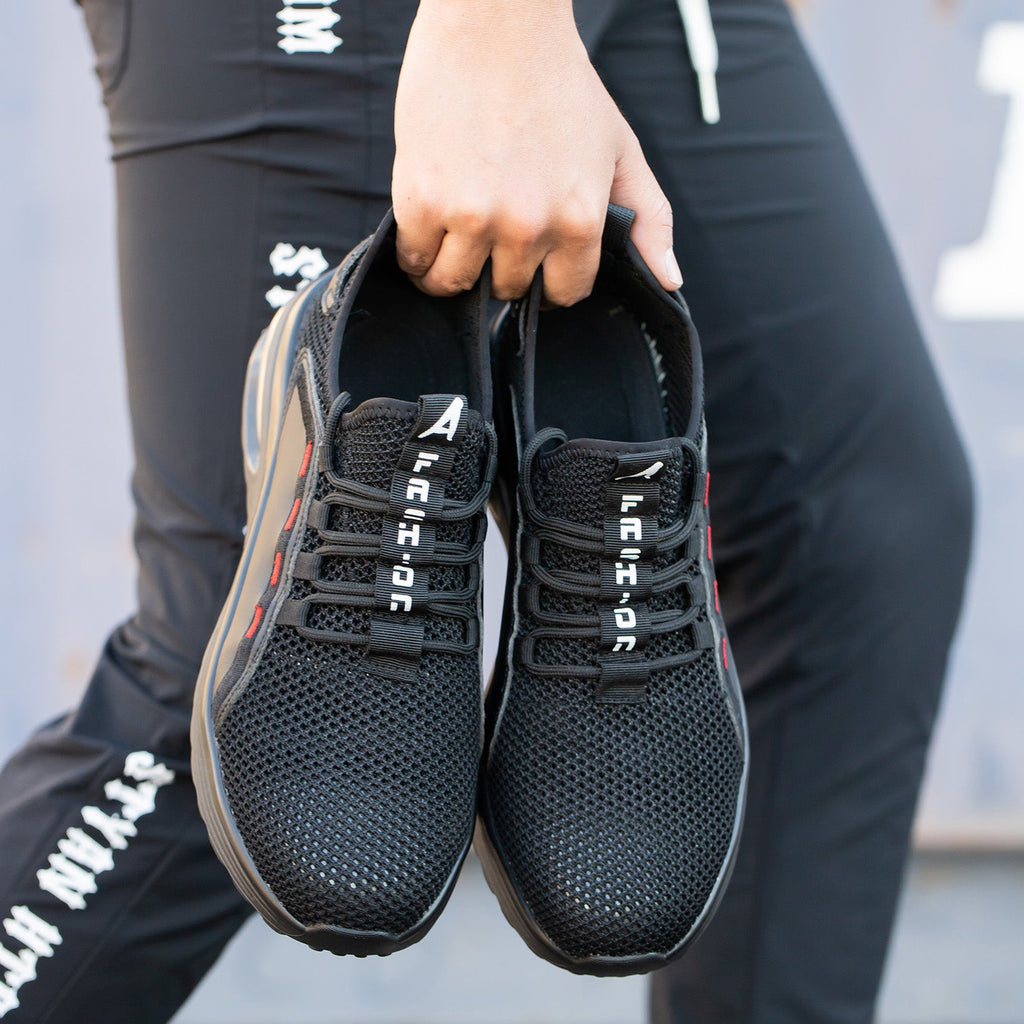 WESTMARE Ventra Breathable Steel Toe Work Sneakers - Black/White