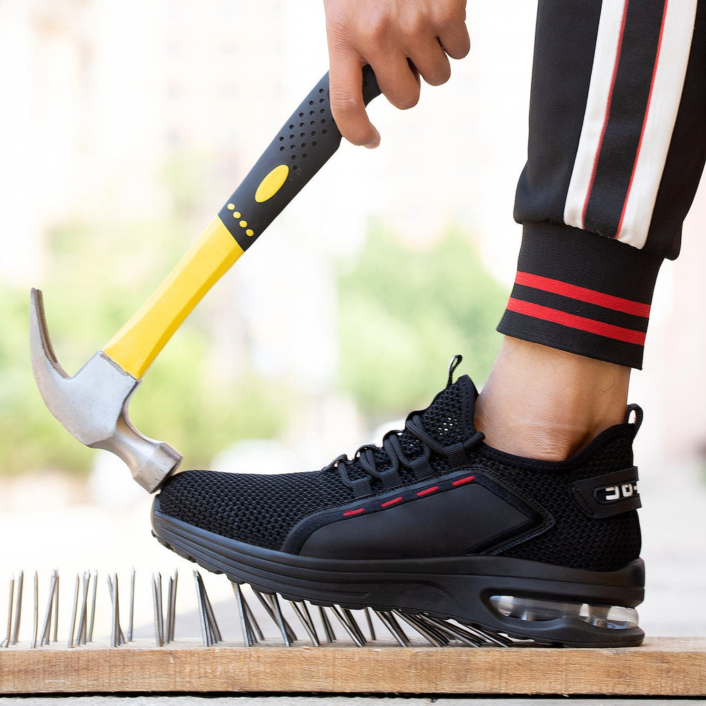 WESTMARE Ventra Breathable Steel Toe Work Sneakers - Black