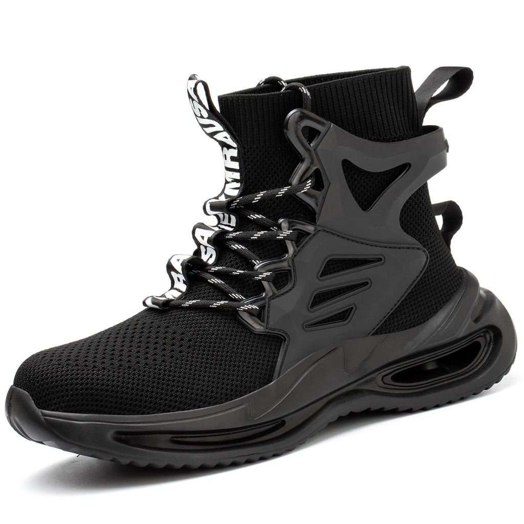 WESTMARE Rook Men's High-Top Steel Toe Work Shoes - Black