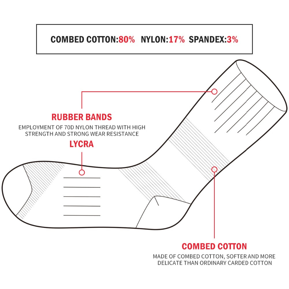WESTMARE Athletic Cotton Crew Socks 5 Pairs - White