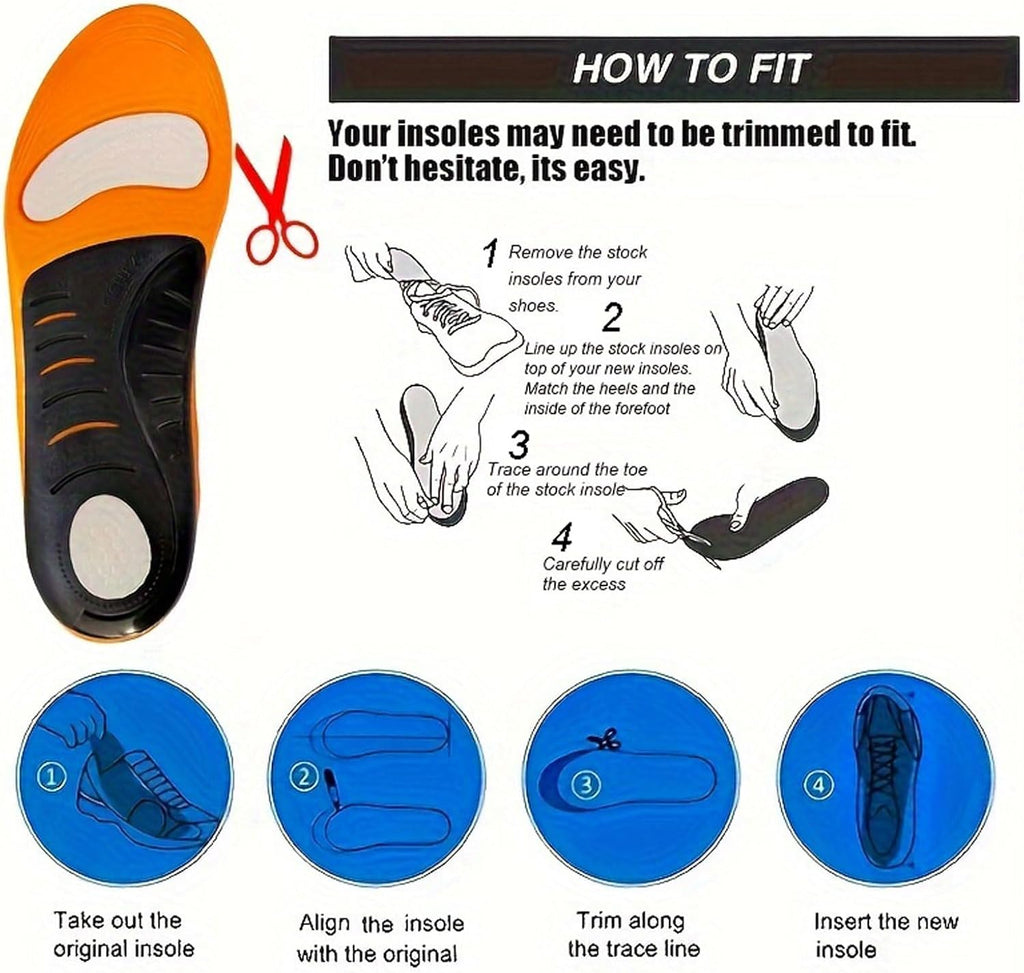 WESTMARE Arch Support Orthopedic Work Insoles - Blue