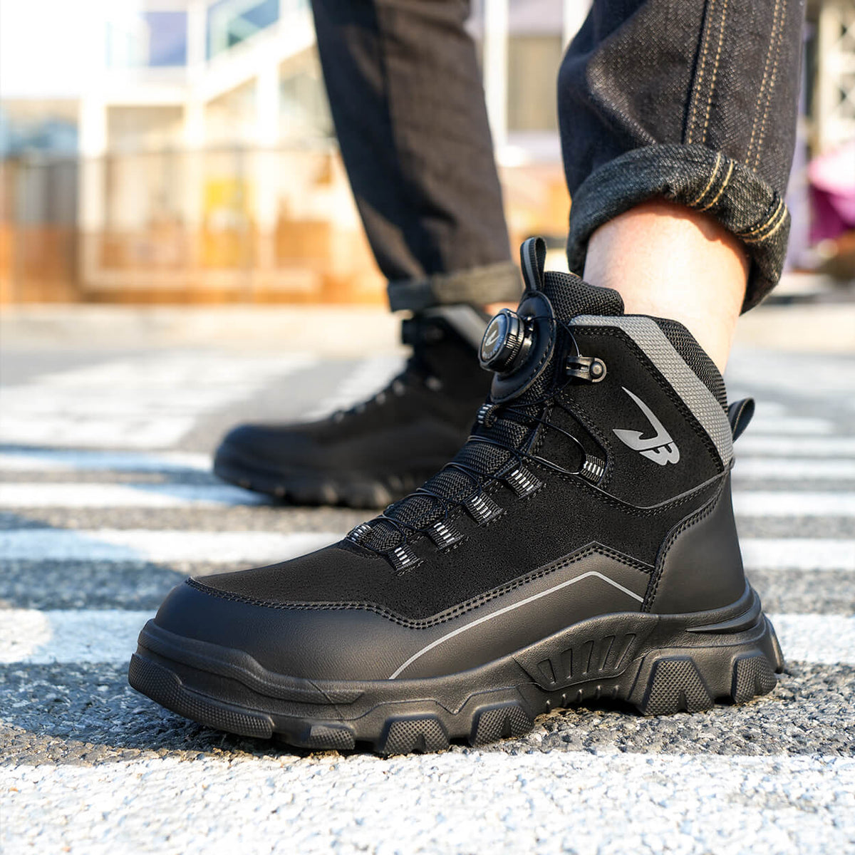 WESTMARE Helix 6" Dial-Lacing Steel Toe Work Boots - Black