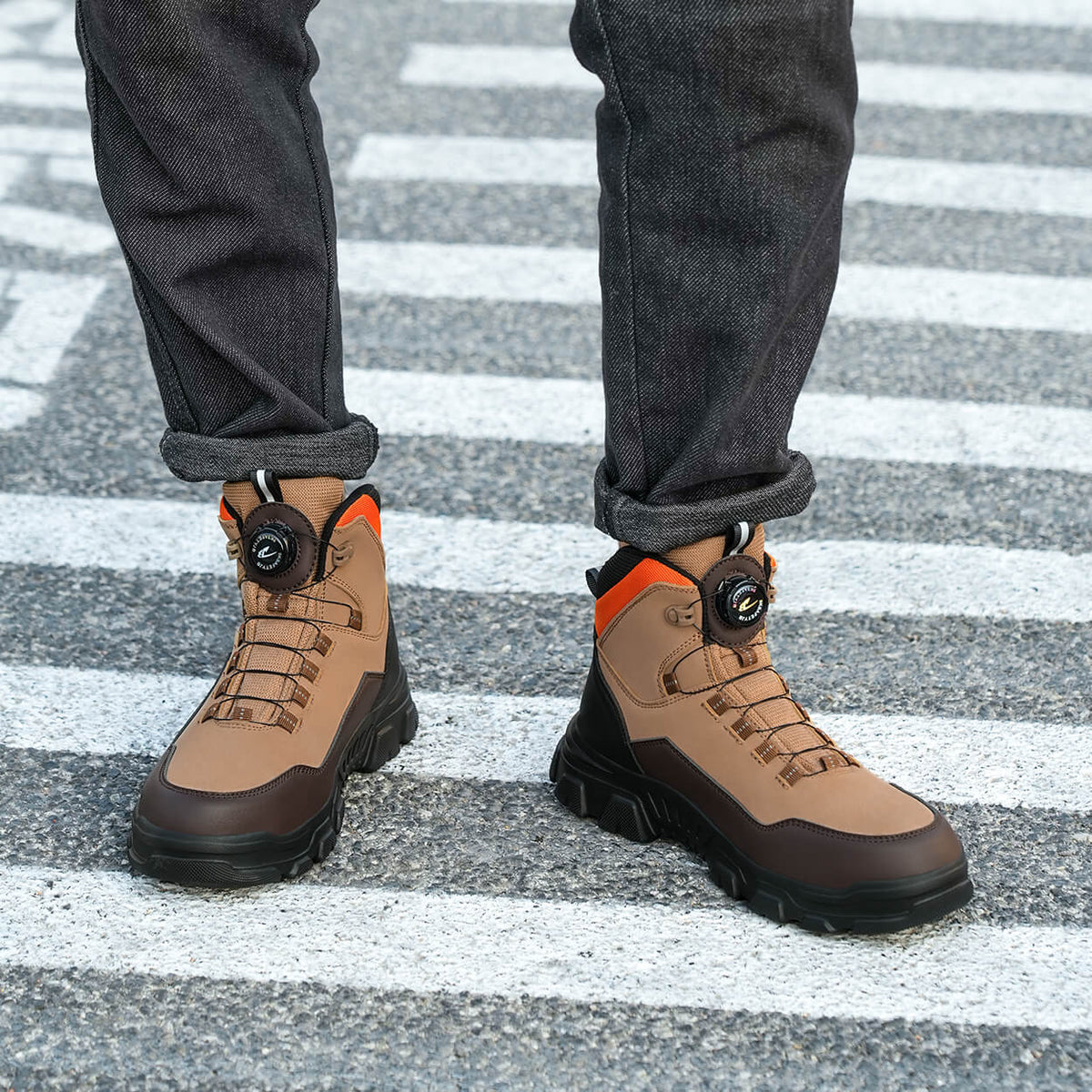 WESTMARE Helix 6" Dial-Lacing Steel Toe Work Boots - Khaki