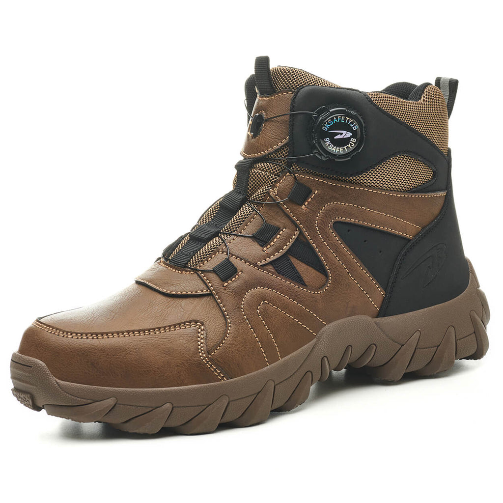 WESTMARE Fortis 6" Dial-Lacing Non-Slip Steel Toe Boots - Brown