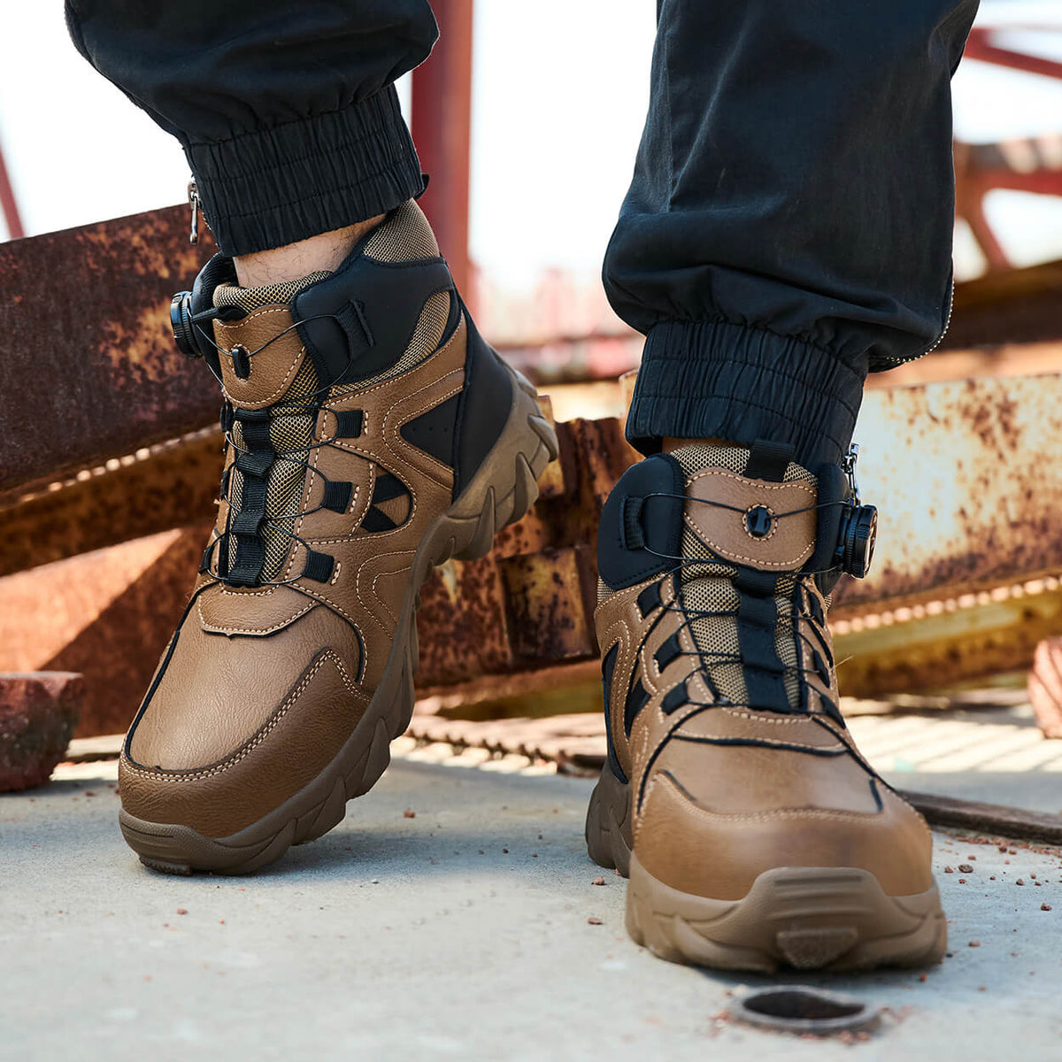 WESTMARE Fortis 6" Dial-Lacing Non-Slip Steel Toe Boots - Brown