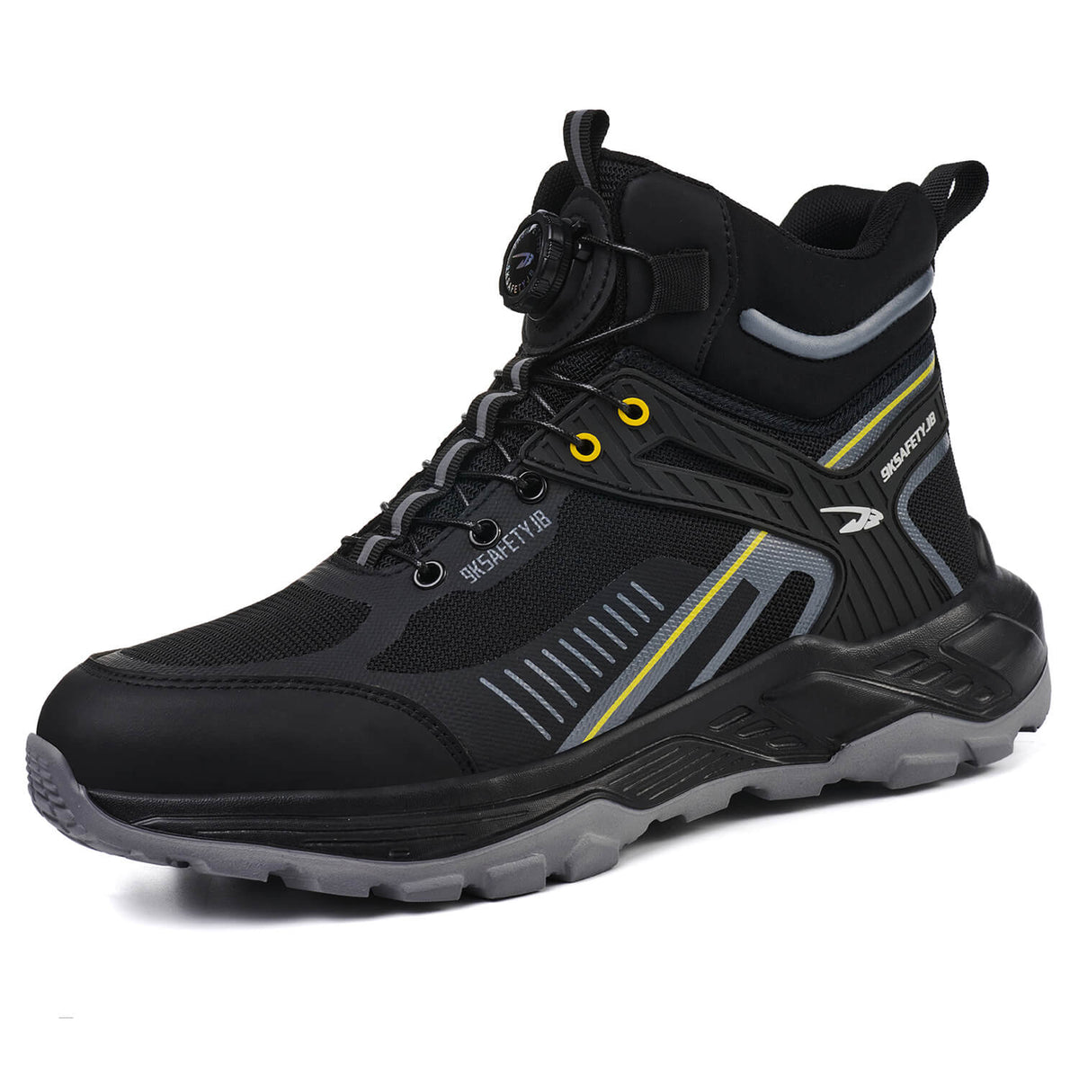 WESTMARE Rivet 6" Steel Toe Dial-Lacing Work Boots - Black