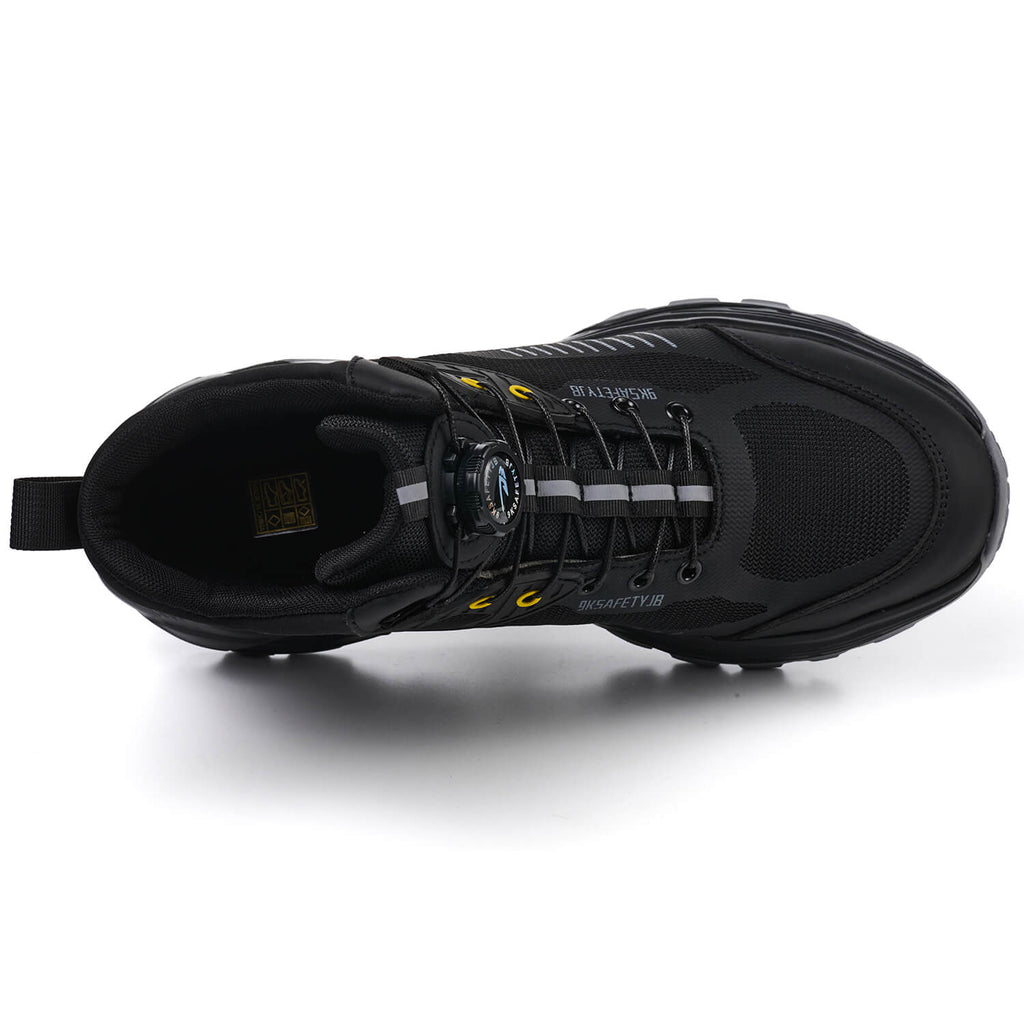 WESTMARE Rivet 6" Steel Toe Dial-Lacing Work Boots - Black