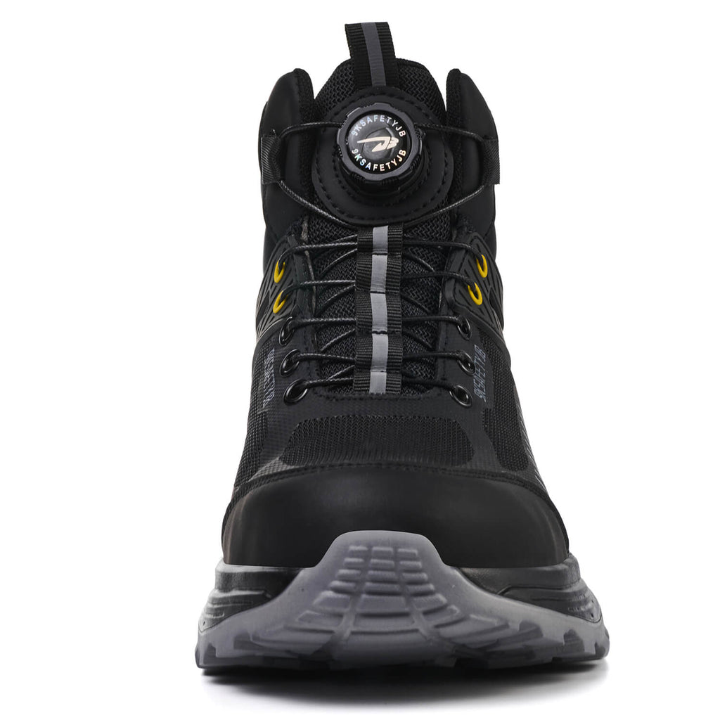 WESTMARE Rivet 6" Steel Toe Dial-Lacing Work Boots - Black