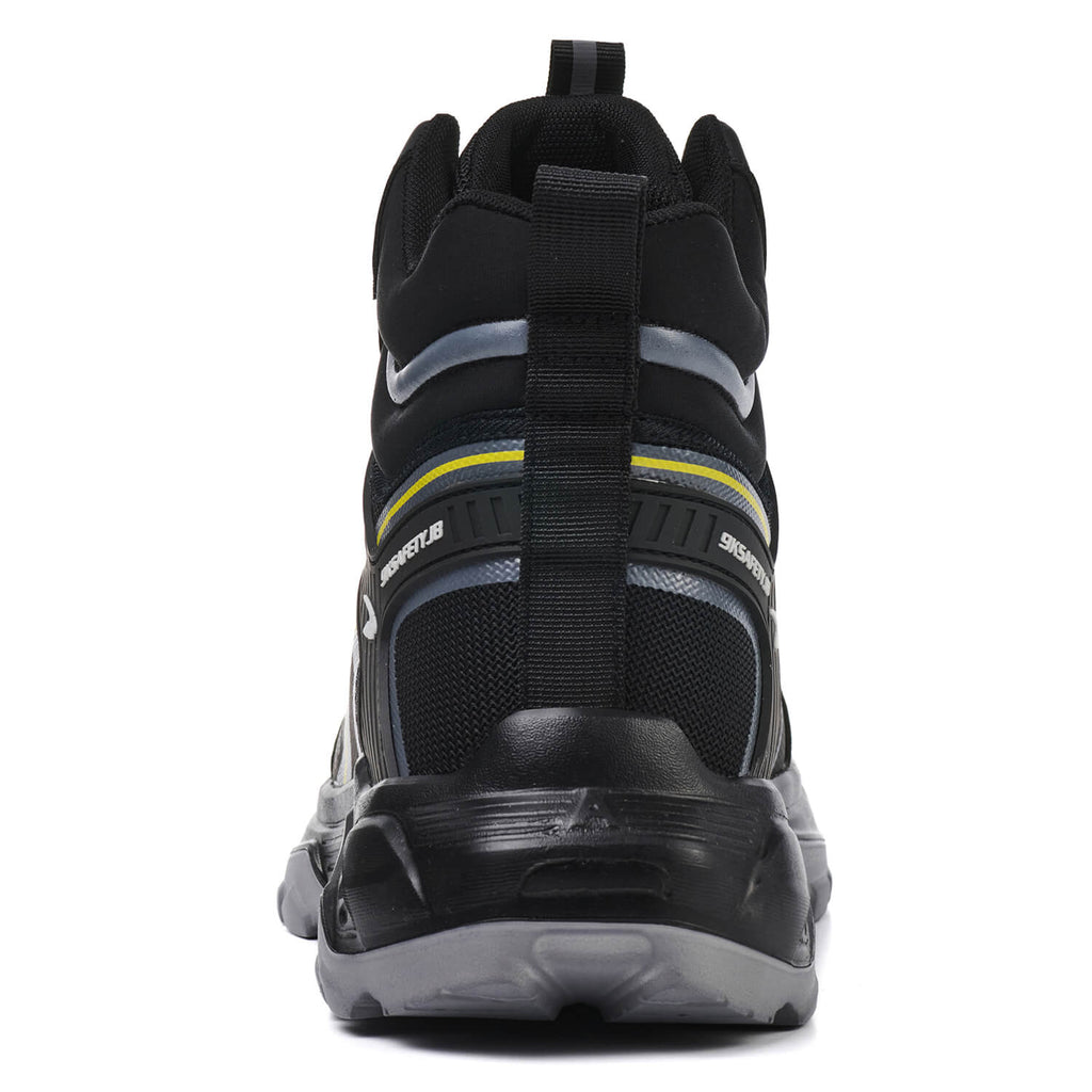 WESTMARE Rivet 6" Steel Toe Dial-Lacing Work Boots - Black