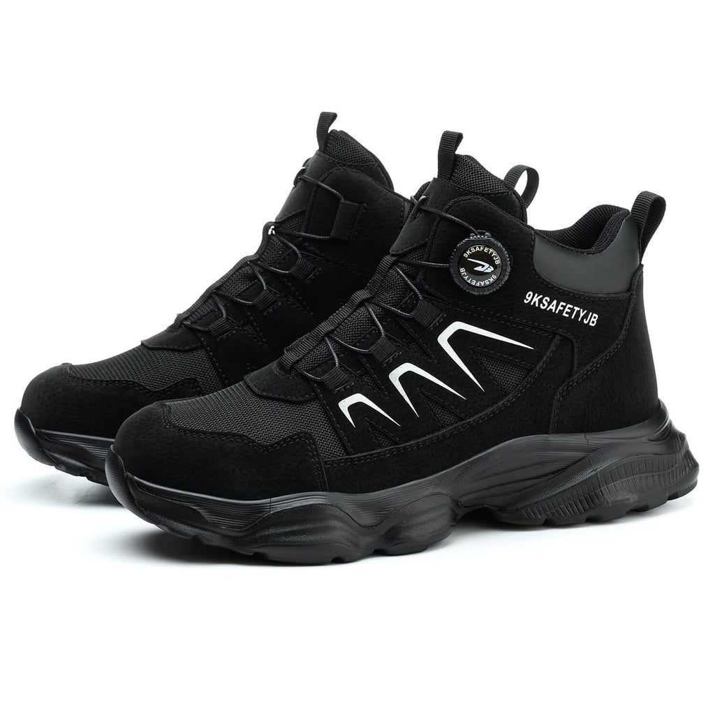 WESTMARE Ascent Steel Toe Dial-Lacing Work Boots - Black