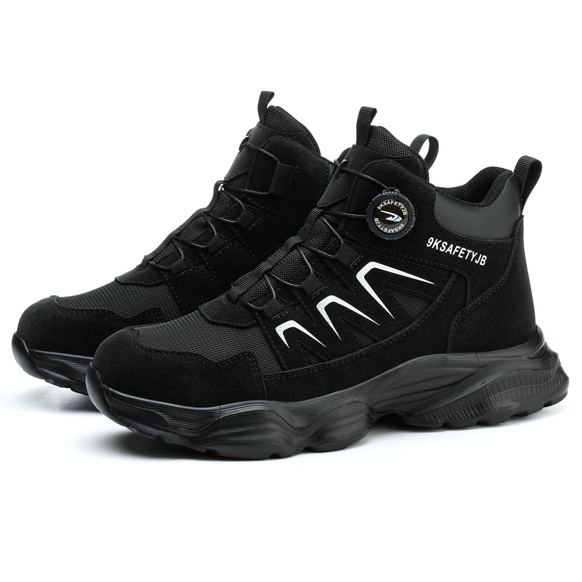 WESTMARE Ascent Steel Toe Dial-Lacing Work Boots - Black