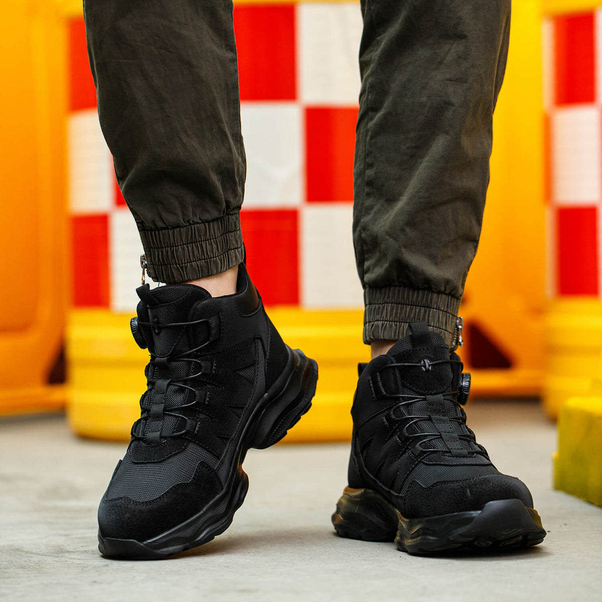WESTMARE Ascent Steel Toe Dial-Lacing Work Boots - Black
