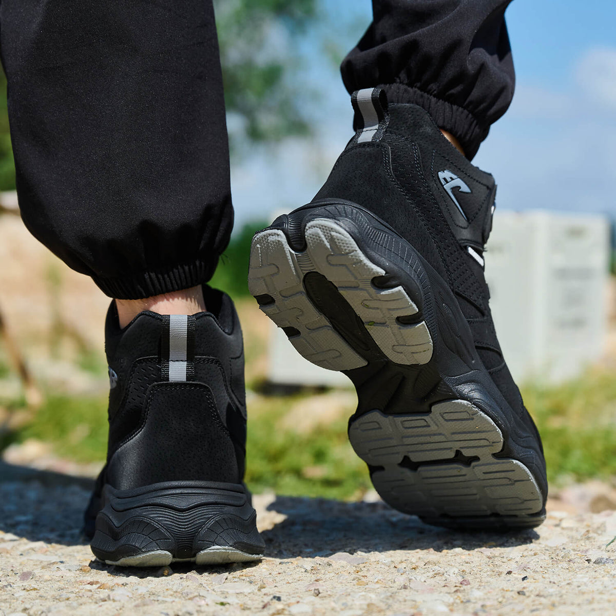 WESTMARE 6" Steel Toe Dial-Lacing Non Slip Work Boots - Black