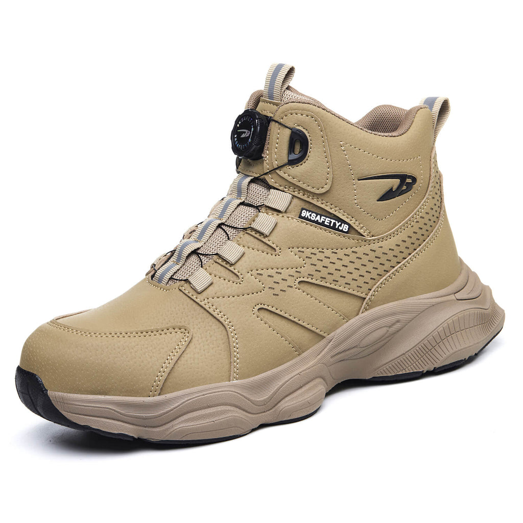 WESTMARE 6" Steel Toe Dial-Lacing Non Slip Work Boots - Khaki