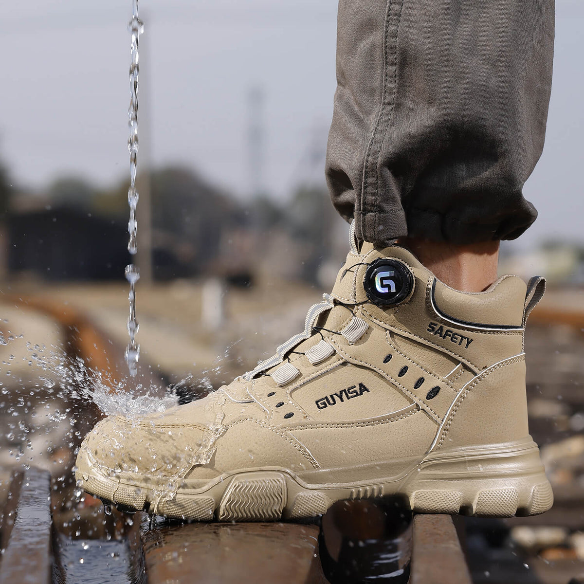WESTMARE Terra 6" Lightweight Steel Toe Dial-Lacing Work Boots - Khaki