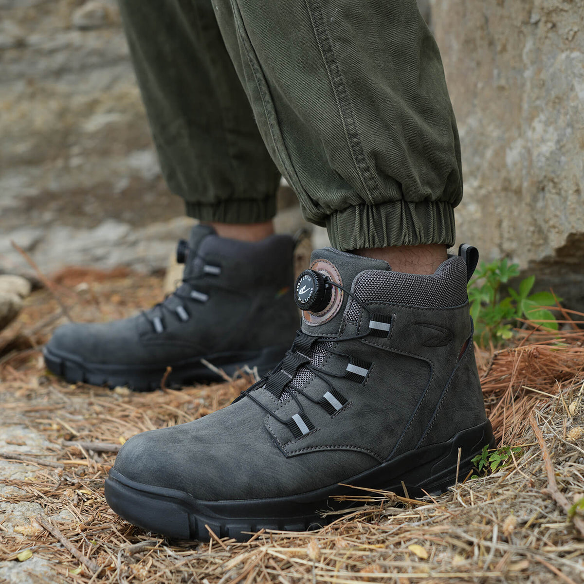 WESTMARE Varden 6" Dial-Lacing Steel Toe Work Boots - Gray