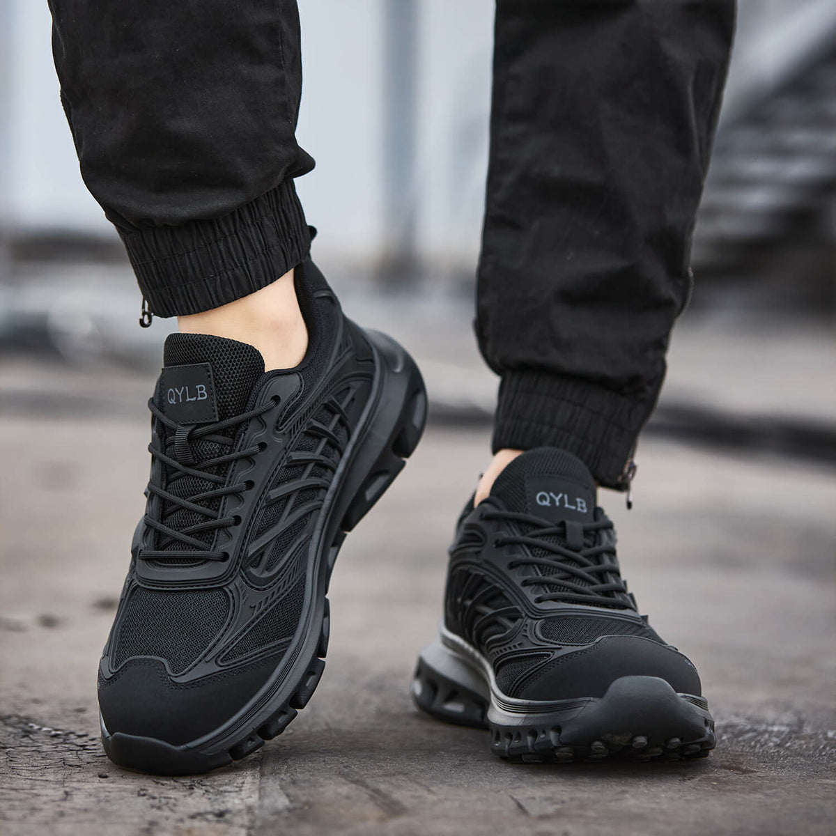 WESTMARE Axial Lightweight Steel Toe Work Sneakers - Black