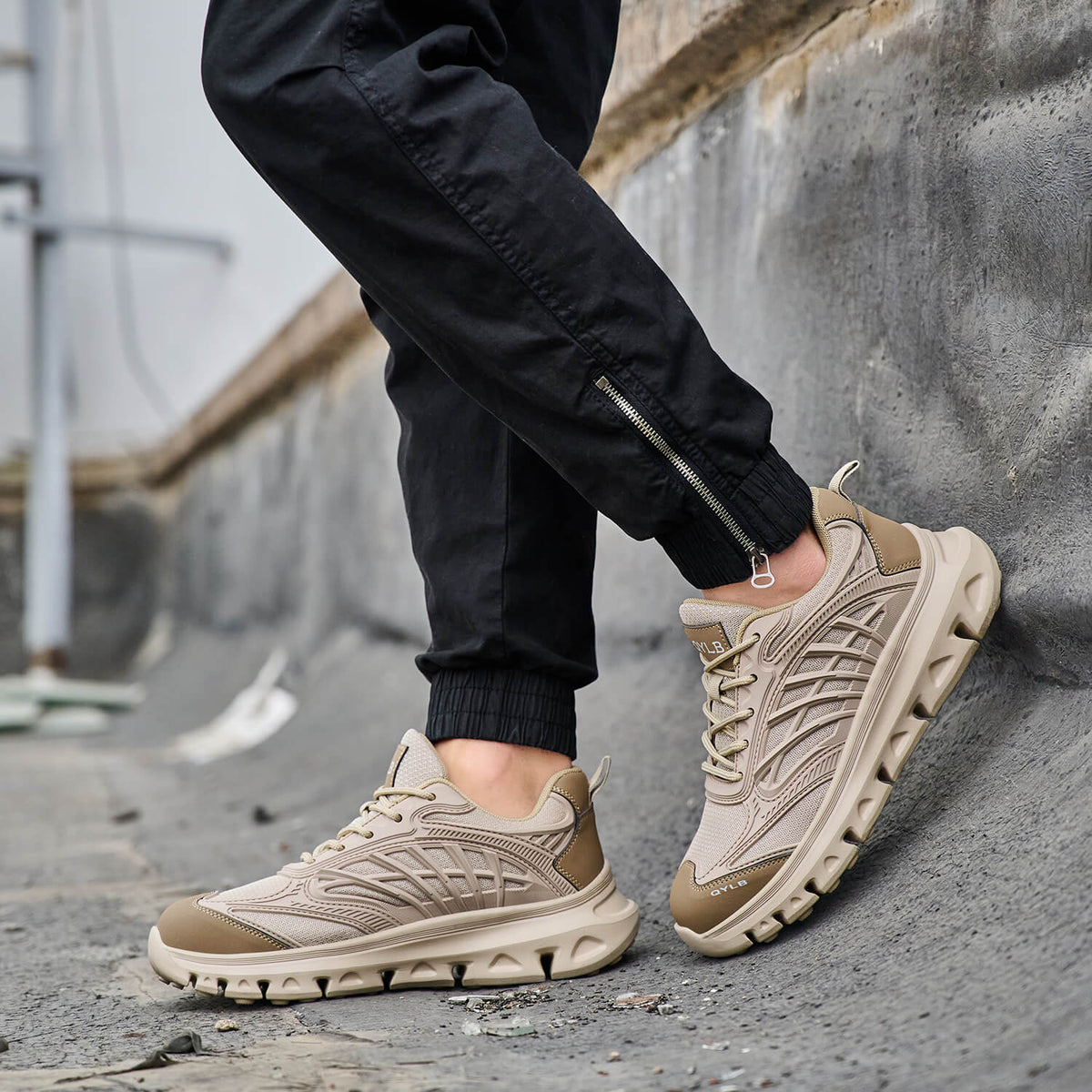 WESTMARE Axial Lightweight Steel Toe Work Sneakers - Khaki