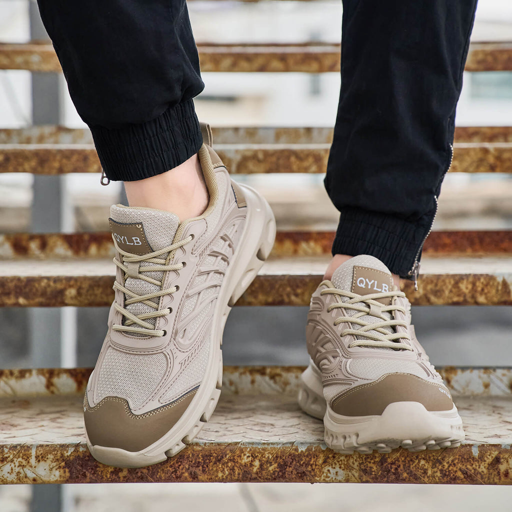 WESTMARE Axial Lightweight Steel Toe Work Sneakers - Khaki