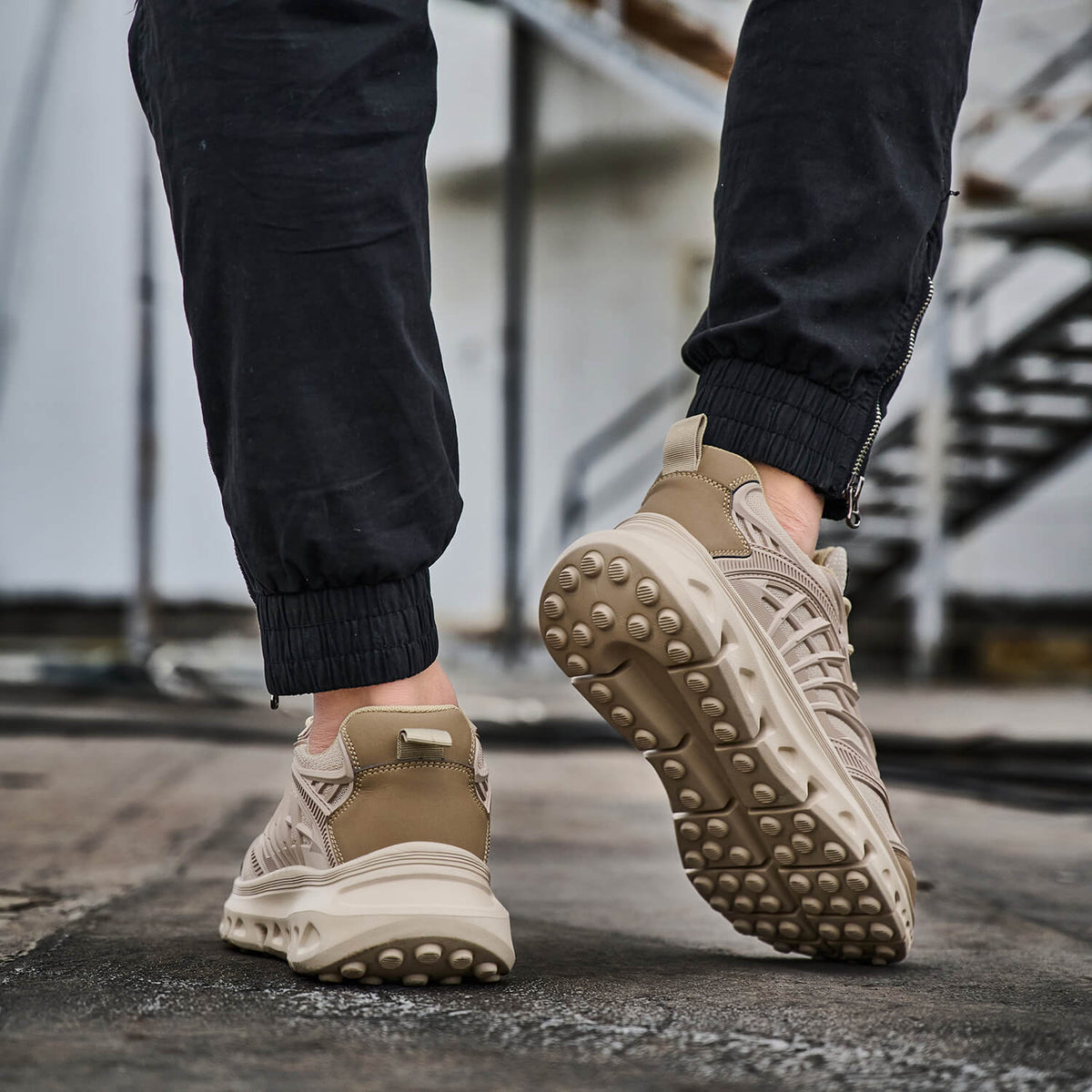 WESTMARE Axial Lightweight Steel Toe Work Sneakers - Khaki