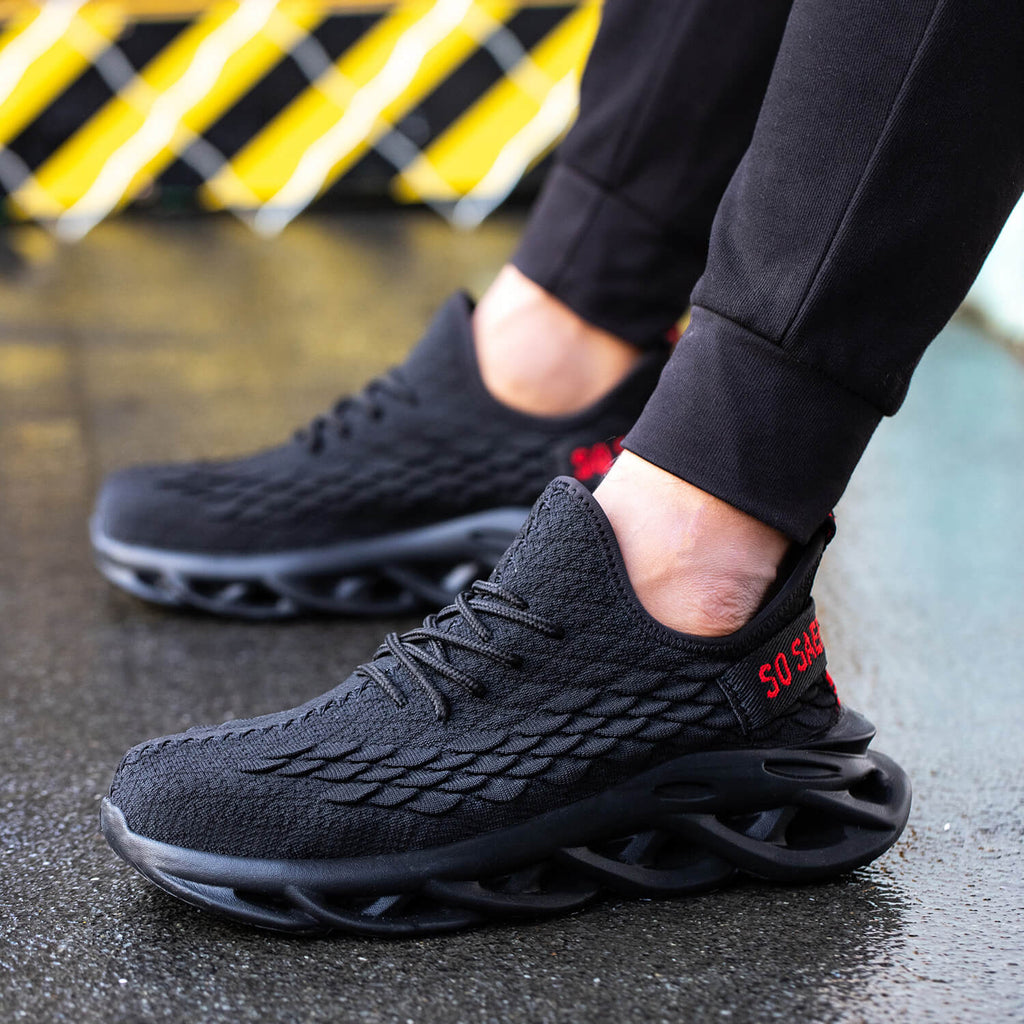 WESTMARE Zephyr Lightweight Steel Toe Work Sneakers - Black