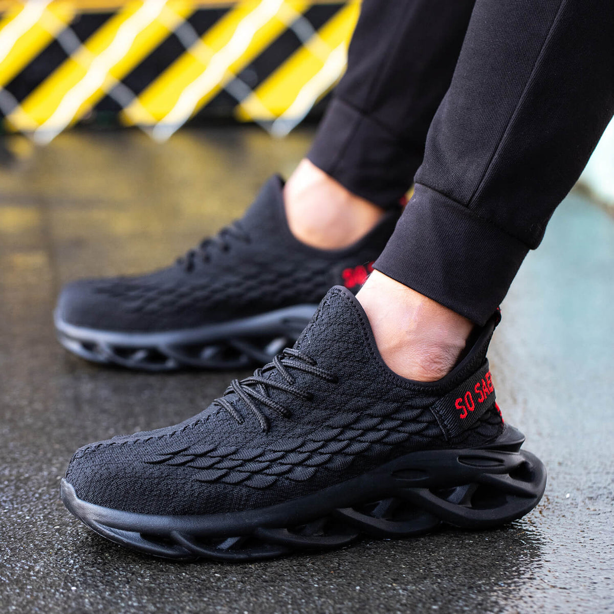 WESTMARE Zephyr Lightweight Steel Toe Work Sneakers - Black