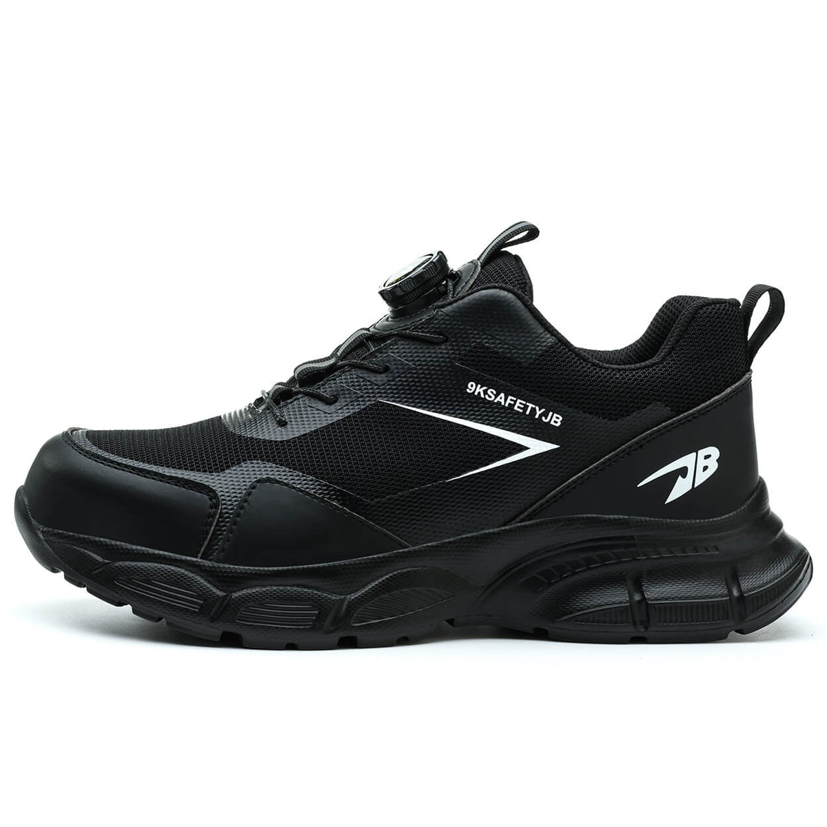 WESTMARE Dial-Lacing Breathable Steel Toe Work Sneakers - Black