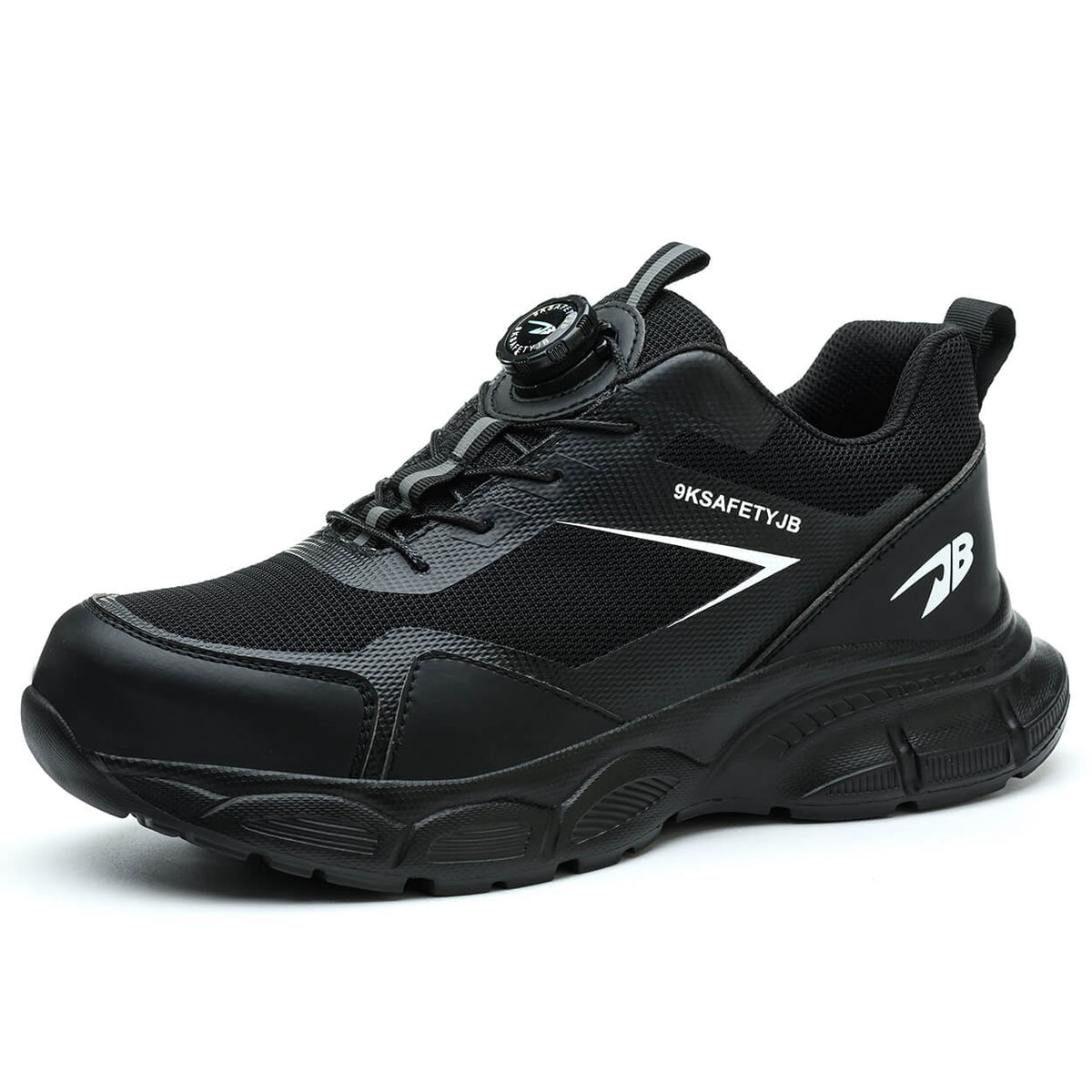 WESTMARE Dial-Lacing Breathable Steel Toe Work Sneakers - Black