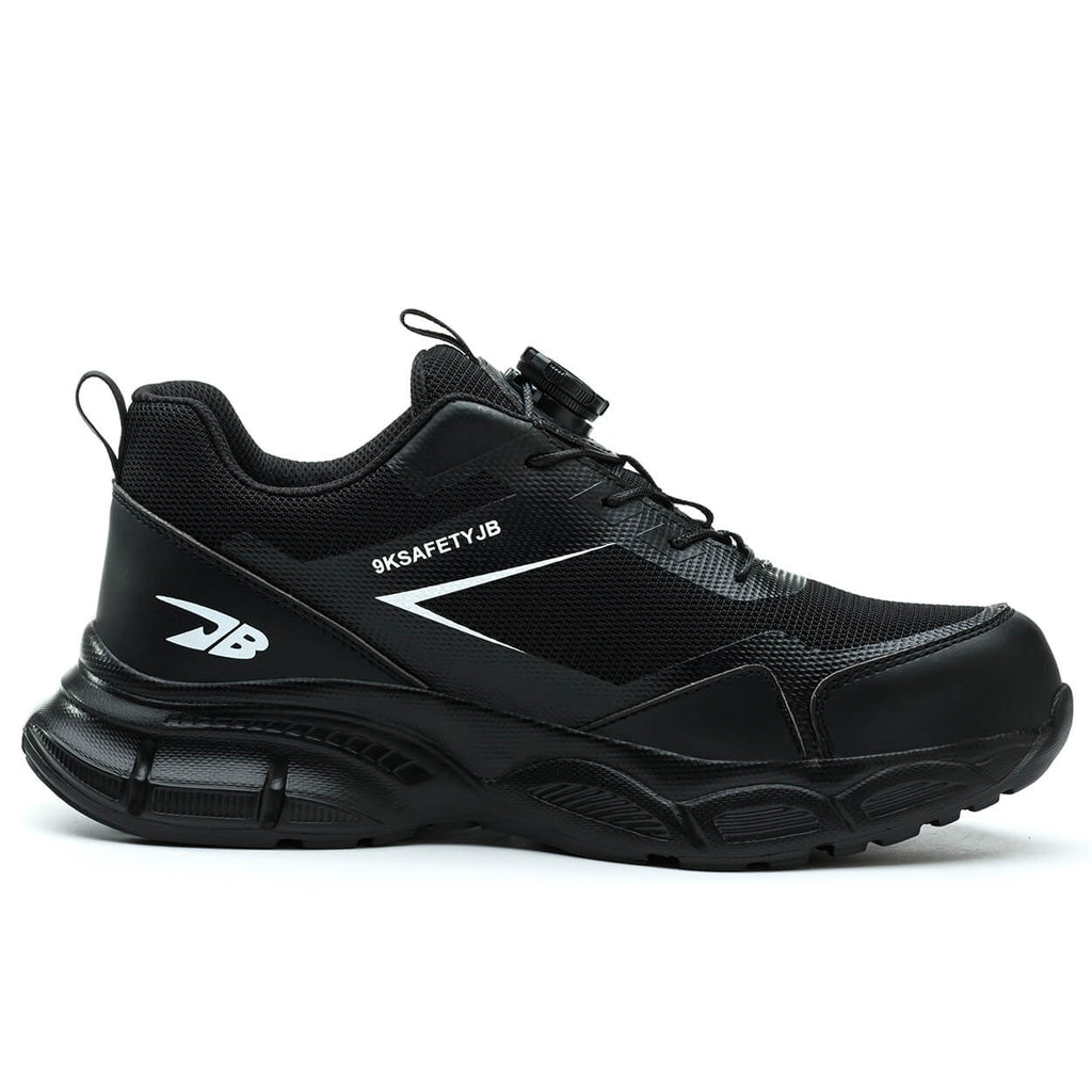 WESTMARE Dial-Lacing Breathable Steel Toe Work Sneakers - Black