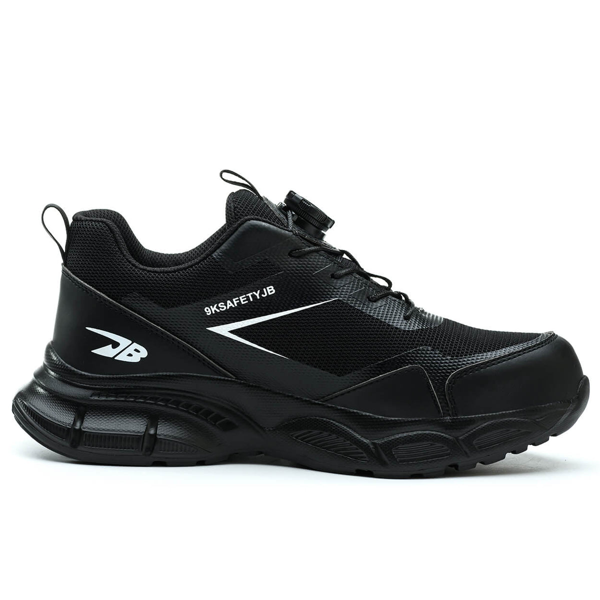 WESTMARE Dial-Lacing Breathable Steel Toe Work Sneakers - Black