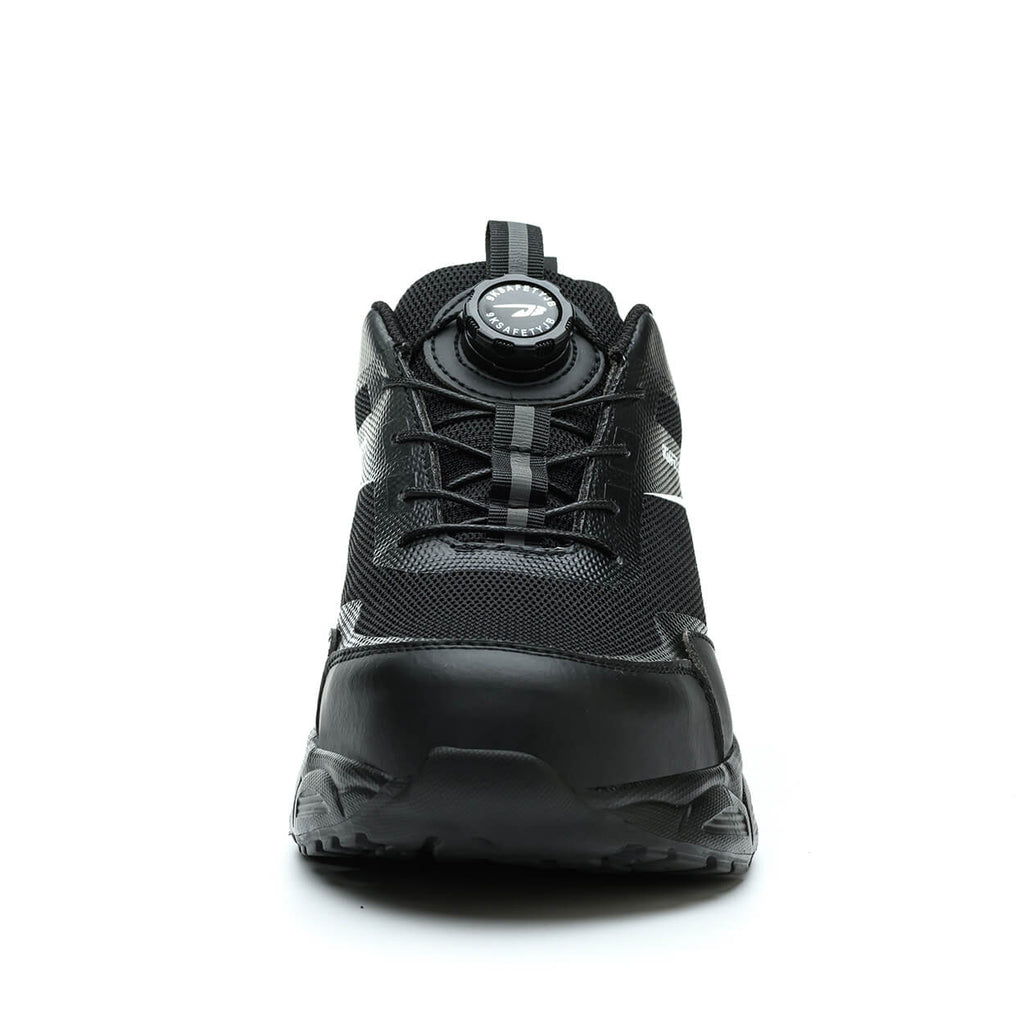 WESTMARE Dial-Lacing Breathable Steel Toe Work Sneakers - Black