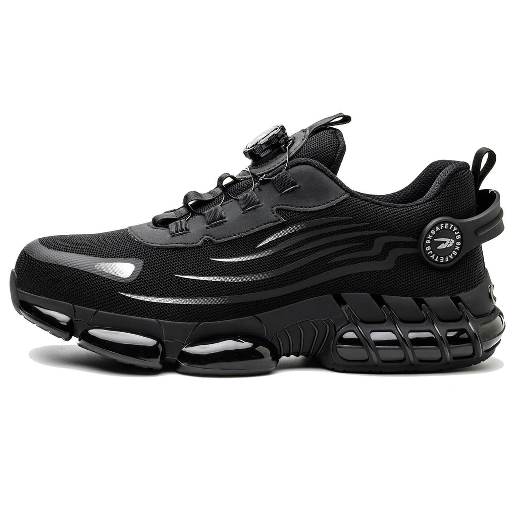 WESTMARE Vector Steel Toe Dial-Lacing Work Sneakers - Black
