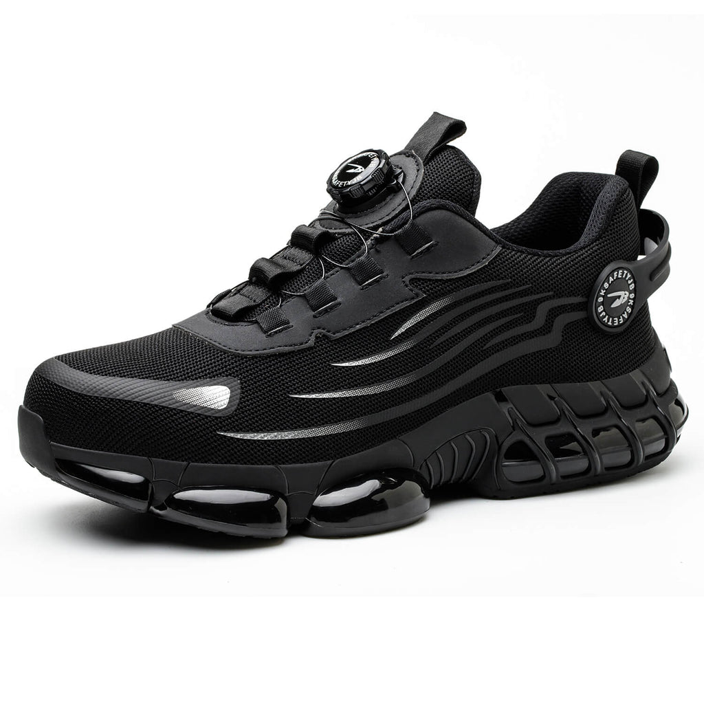 WESTMARE Vector Steel Toe Dial-Lacing Work Sneakers - Black