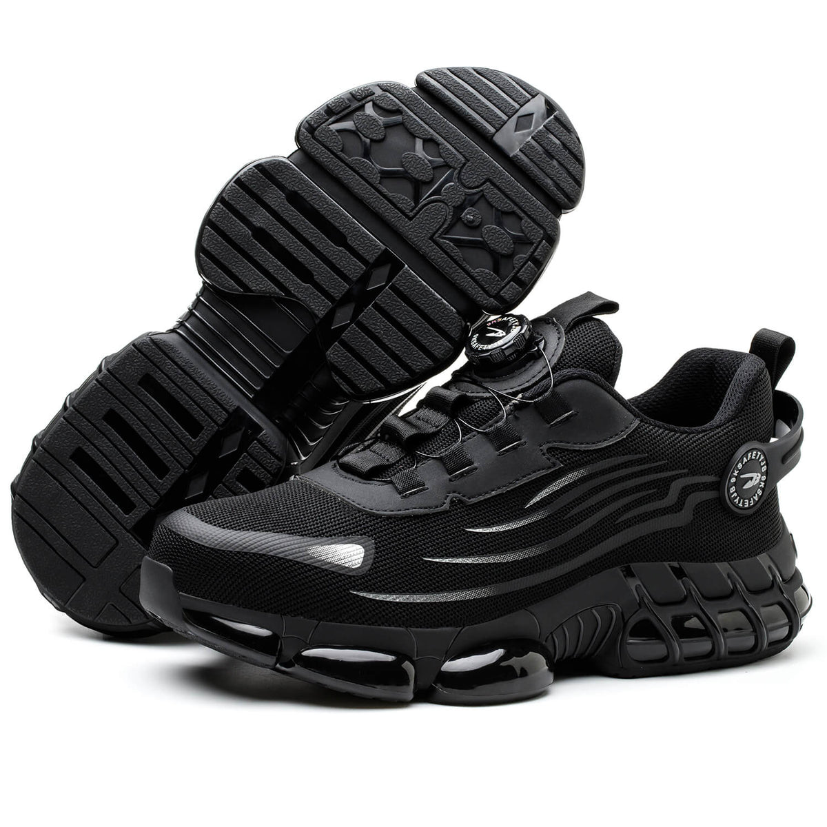 WESTMARE Vector Steel Toe Dial-Lacing Work Sneakers - Black